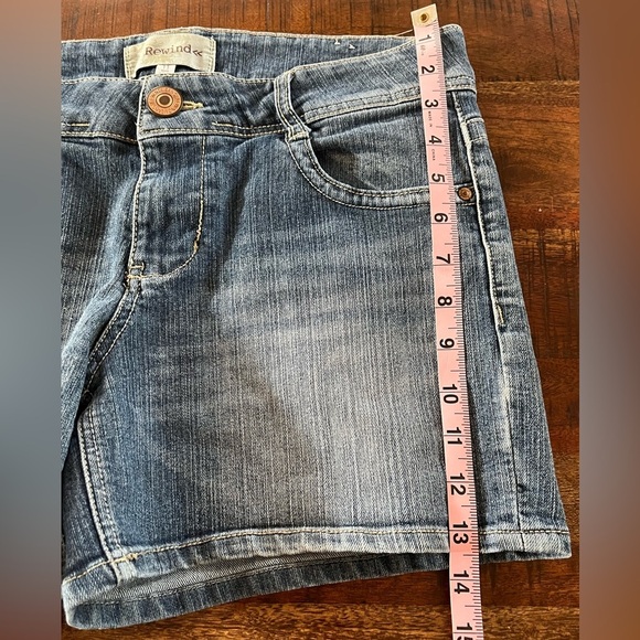 Rewind Blue Jean Shorts with Subtle Fading - Picture 3 of 4